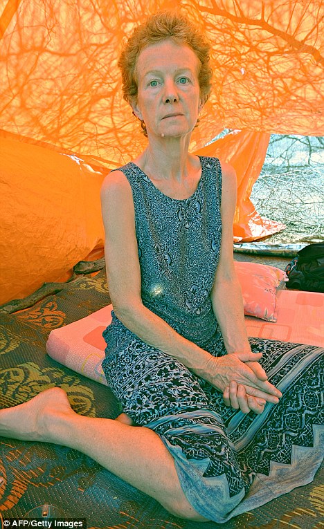 Photo of Rachel Chandler at a location in central Somalia, where she is being held by pirates